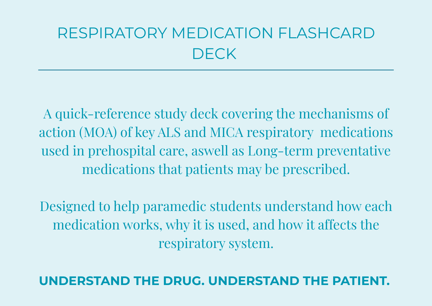 RESPIRATORY MEDICATION FLASHCARDS